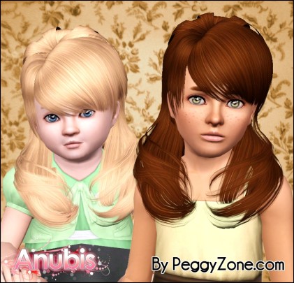 Romantic layering hairstyle Peggy`s 653 retextured by Anubis - Sims 3 Hairs