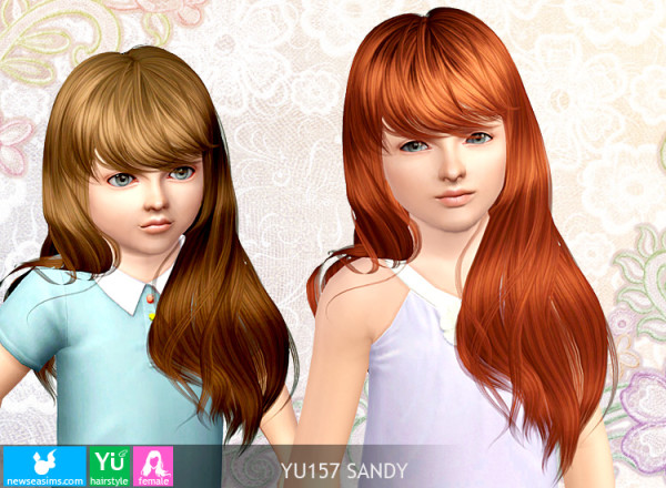 Splendid hairstyle with bangs YU 157 Sandy by NewSea for Sims 3