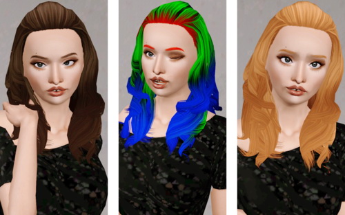 Cazy Rochelle hairstyle retextured by Sweetsugar - Sims 3 Hairs