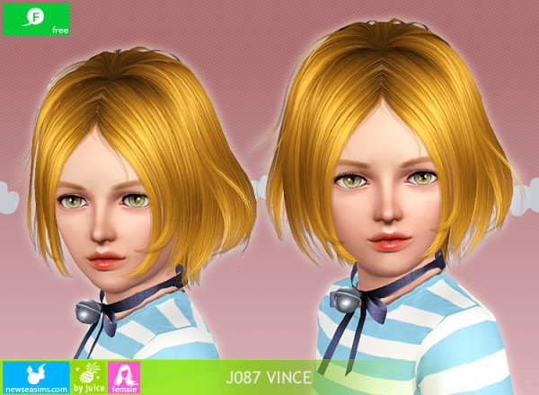 Chopped medium hairstyle J087 Vince by NewSea for Sims 3