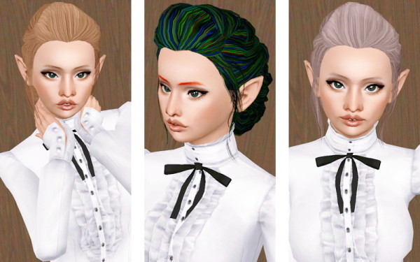 Braided hairstyle retextured by Beaverhausen for Sims 3