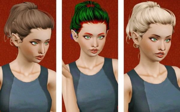  Bombshell ponytail hairstyle Newsea’s Hanna retextured by Beaverhausen for Sims 3