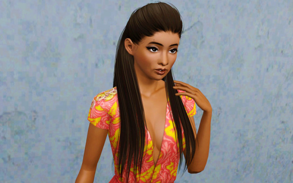 Half up braided hairstyle Cool Sims’ Primadonna retextured by Beaverhausen for Sims 3
