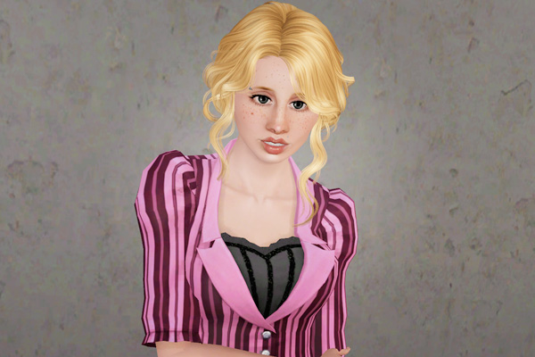 Framing the face chignon hairstyle   Newsea’s Sweet Slumber retextured by Beaverhausen for Sims 3