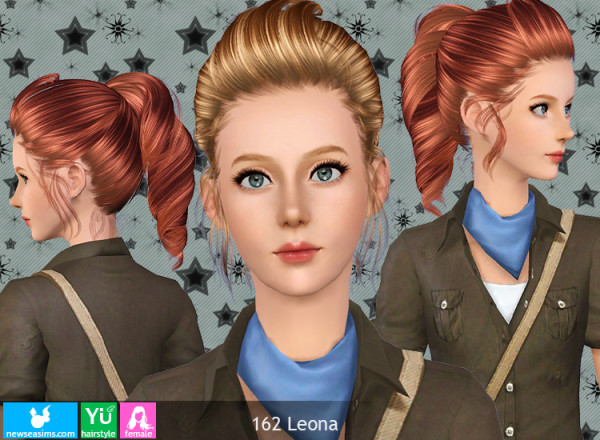 Tornado ponytail hairstyle 162 Leona by NewSea for Sims 3