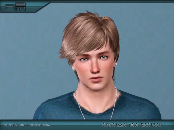Voluminous hairstyle for boys Skysims 108 retextured by R2M Creations for Sims 3