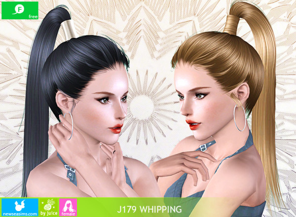 High ponytail hairstyle J179 Whipping by NewSea for Sims 3