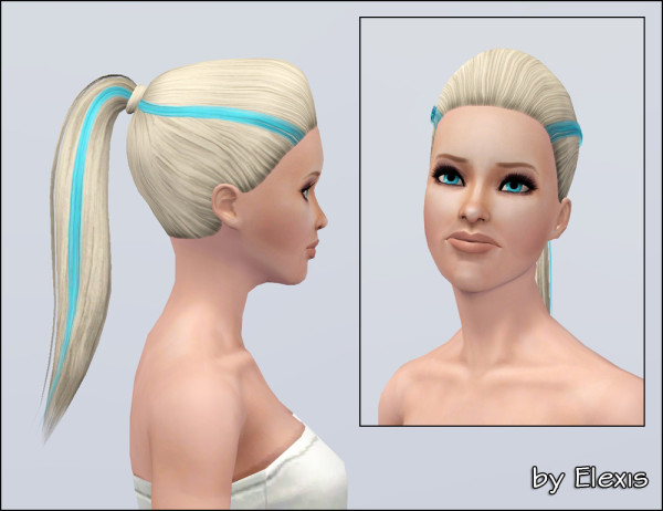 Classic ponytail hairstyle   Keep It Simple by Elexis at Mod The Sims for Sims 3