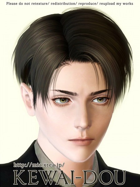 Middle parth hairstyle for boys   Levi by Kewai Dou for Sims 3