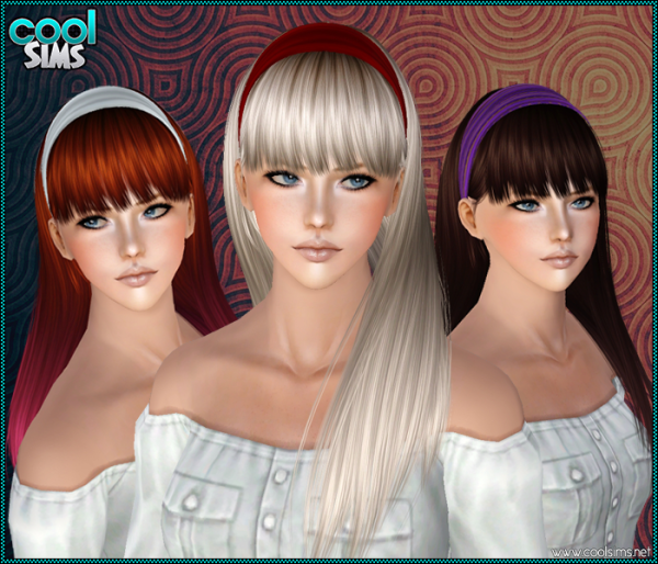 Head band with bangs hairstyle 108 by Cool Sims for Sims 3