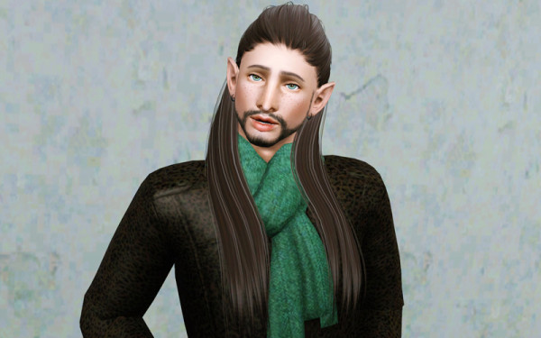 Half up braided hairstyle Anto retextured by Beaverhausen for Sims 3