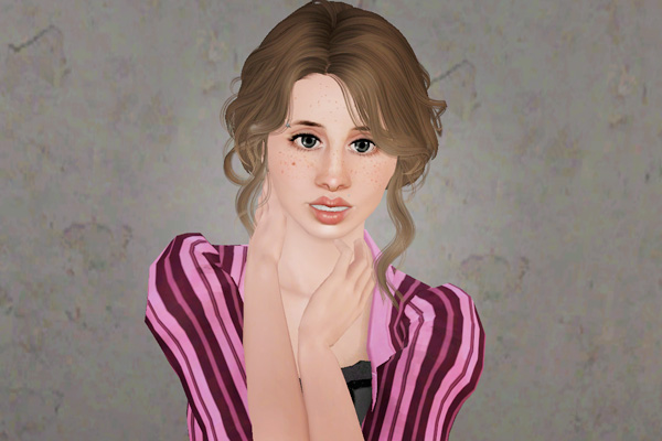 Framing the face chignon hairstyle   Newsea’s Sweet Slumber retextured by Beaverhausen for Sims 3