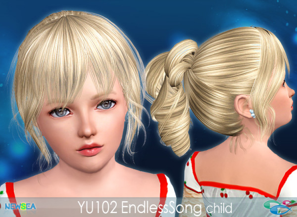YU102 Endless Song   Twisted ponytail hairstyle by NeSea for Sims 3