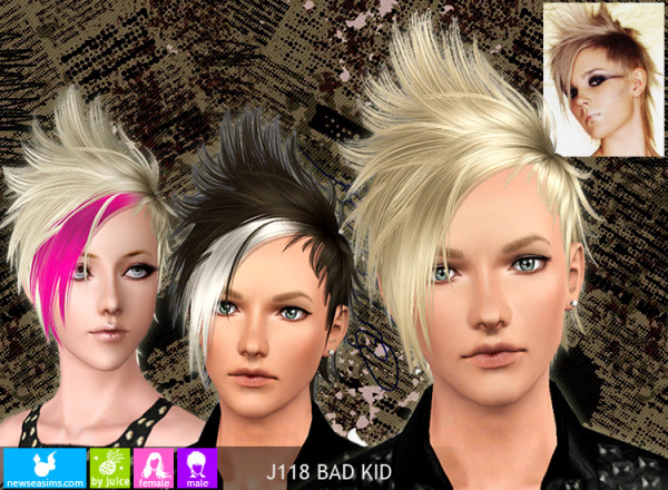 Spiky hairstyle   Bad Kid by NewSea for Sims 3