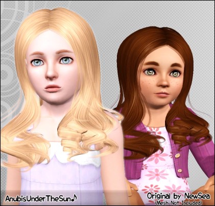 Hippie hairstyle NewSea’s Bohemian retextured by Anubis - Sims 3 Hairs