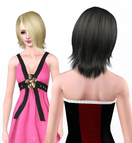 Finged bob hairstyle   Peggy free hair retextured by Anubis360 for Sims 3