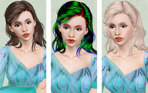 Half Up perfect hairstyle  Newsea’s Sunset retextured by Beaverhausen for Sims 3