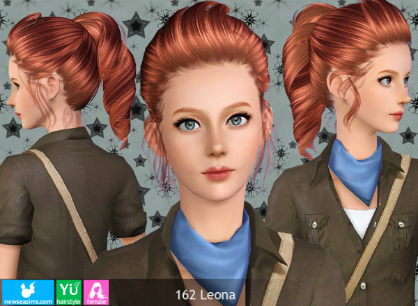 Tornado ponytail hairstyle 162 Leona by NewSea for Sims 3