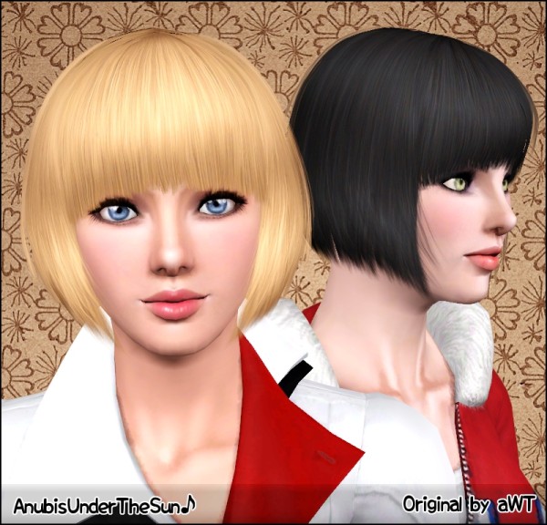 Bob with bangs hairstyle retextured by Anubis for Sims 3