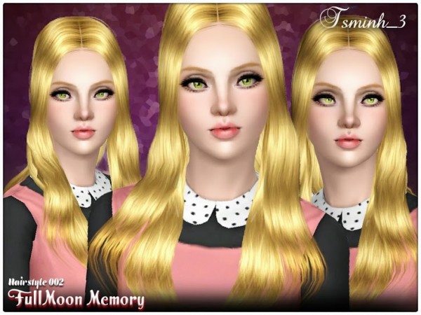 Straight hairstyle   FullMoon Memory 002 by Tsminh for Sims 3
