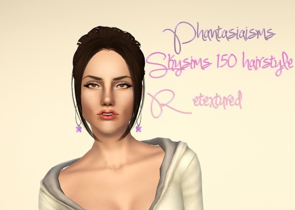 Framing the face bangs with braid hairstyle Skysims 150 Retextured by Phantasia for Sims 3