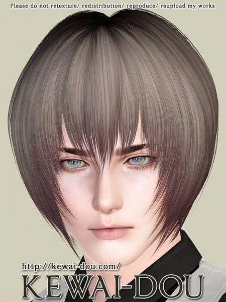 Layered bob with bangs hairstyle by Kewai Dou for Sims 3