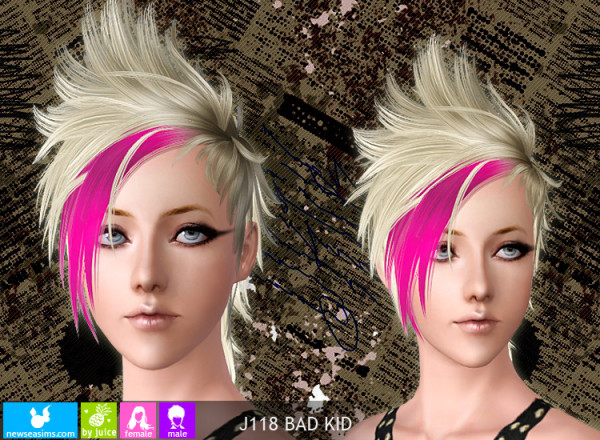 Spiky hairstyle   Bad Kid by NewSea for Sims 3