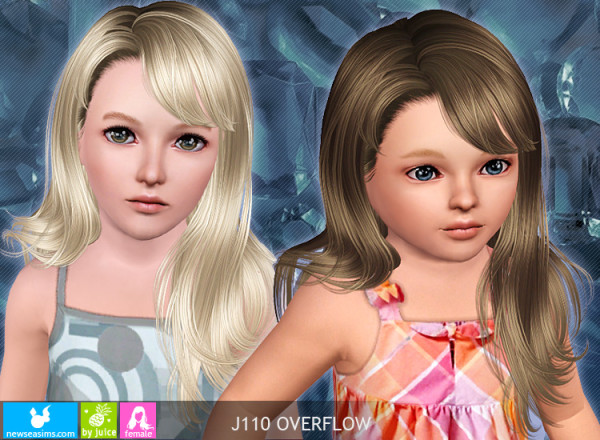 Side bangs hairstyle  J110 Overflow by NewSea for Sims 3