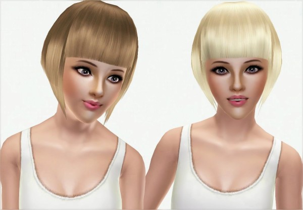 Straight asymmetrical bob hairstyle by Irida for Sims 3