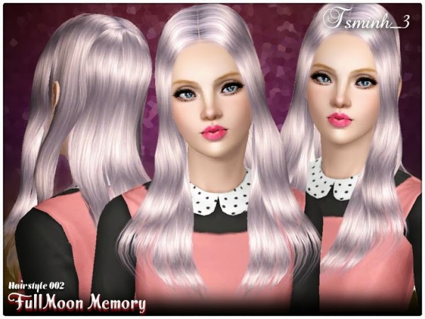 Straight hairstyle   FullMoon Memory 002 by Tsminh for Sims 3