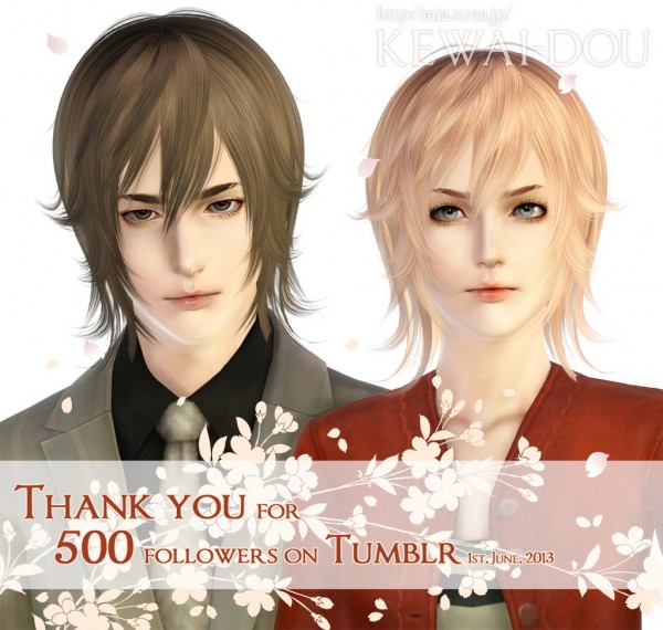 Spiky hairstyle   Tumblr500 by Kewai Dou for Sims 3