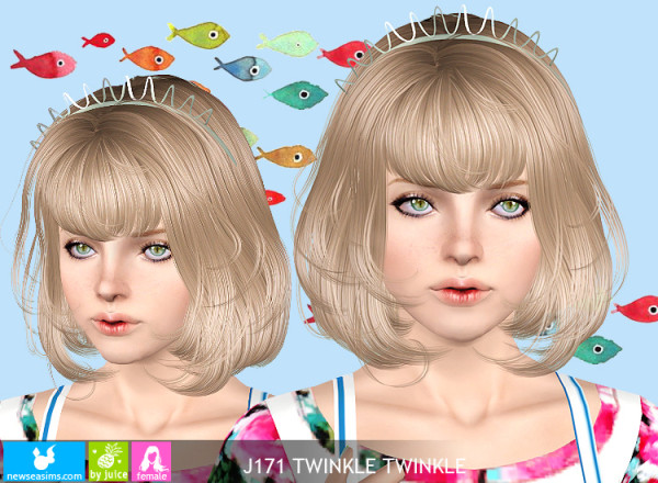 Chin lenght hairstyle with bangs   J171 Twinkle Twinkle by NewSea for Sims 3