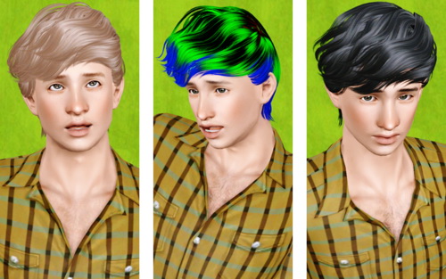 Layered hairstyle for boys   Skysims 51 retextured by Beaverhausen for Sims 3