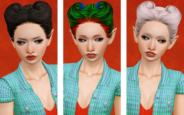 Devils hairstyle Butterfly 94 retextured by Beaverhausen for Sims 3