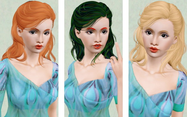 Half Up perfect hairstyle  Newsea’s Sunset retextured by Beaverhausen for Sims 3