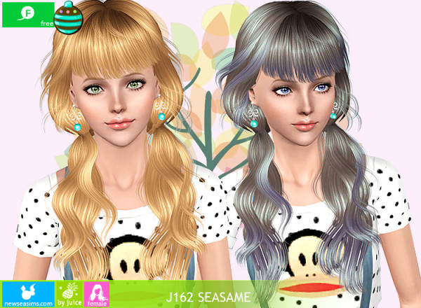Ponytails loosely related hairstyle  J162 Sesame by NewSea for Sims 3