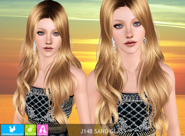 Shiny hairstyle J148 Sand Glass by NewSea for Sims 3