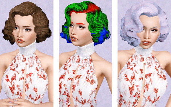Retro hairstyle retextured by Beaverhausen for Sims 3