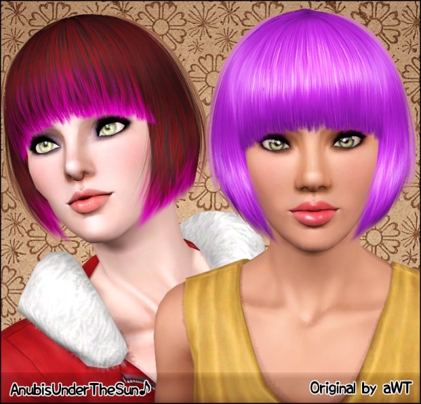 Bob with bangs hairstyle retextured by Anubis for Sims 3