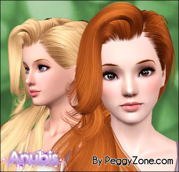 Long shag with side bangs Peggy`s retextured by Anubis for Sims 3