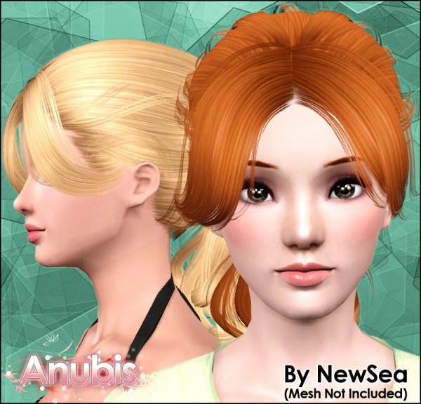 Middle parth bangs hairstyle NewSeas Brooklyn retextured by Anubis for Sims 3