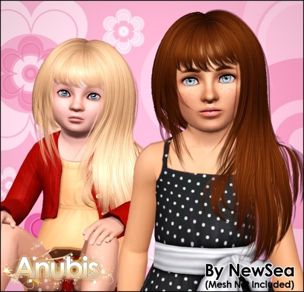 Modern hairstyle NewSeas Innocent retextured by Anubis for Sims 3
