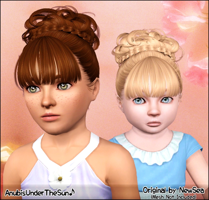 Braided crown chignon hairstyle NewSea`s Baby Face retextured by Anubis ...