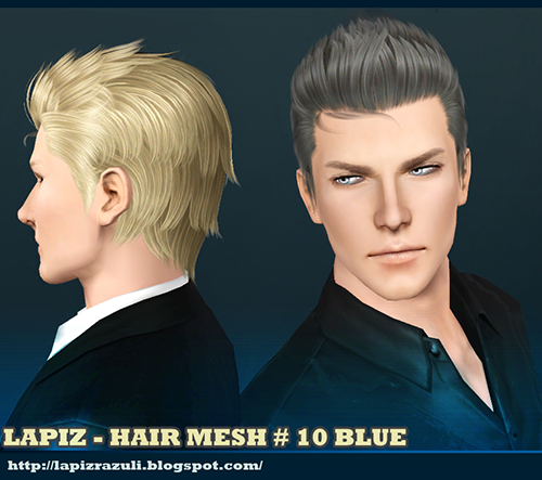David hairstyle 10   Blue by Lapiz`s Scrapyard for Sims 3