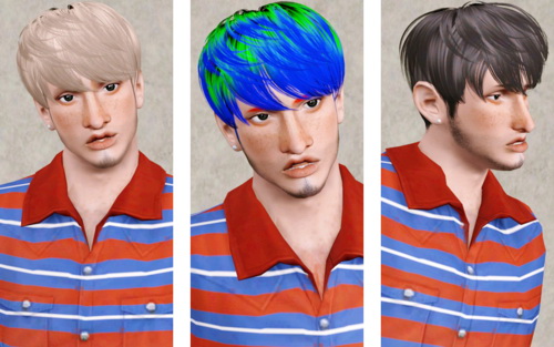 Trendy hairstyle for men   Skysims 156 retextured by Beaverhausen for Sims 3