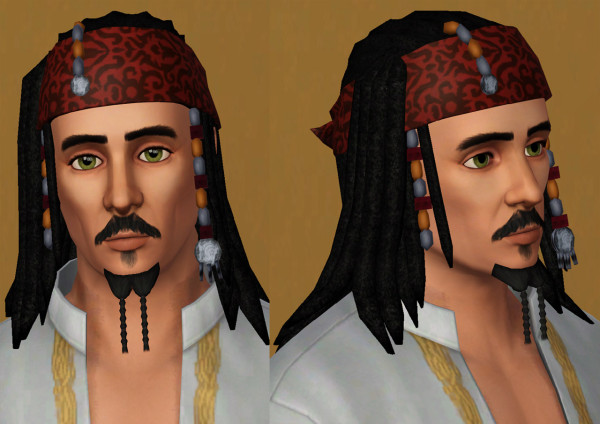 Pirates of the Caribbean hairstyle   Captain Jack Sparrow by necrodog at Mod The Sims for Sims 3