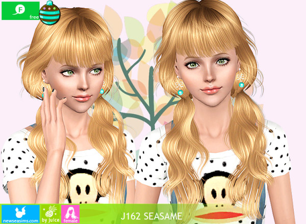 Ponytails loosely related hairstyle  J162 Sesame by NewSea for Sims 3