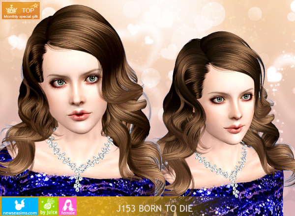 High waves hairstyle J153 Born To Die by NewSea for Sims 3
