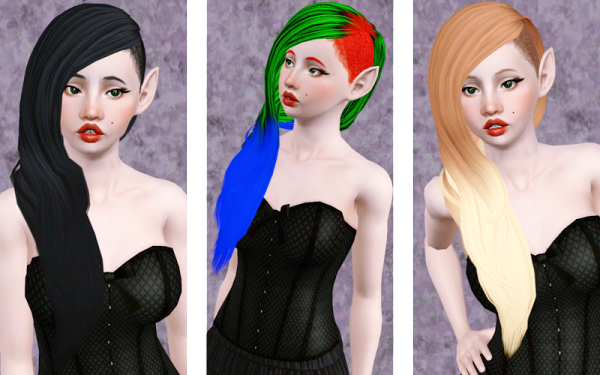 Sides hairstyle by Modish Kitten retextured by Beaverhausen for Sims 3