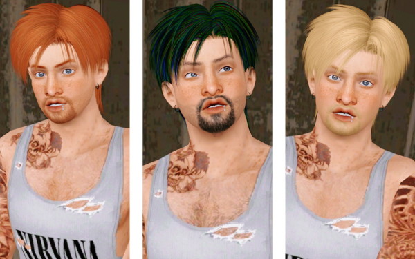 Messy chopped hairstyle for boys   Lapiz’s Sahara retextured by Beaverhausen for Sims 3